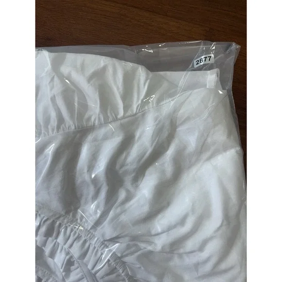 NWT Gap Women Top XL White Puff Sleeve Button Front Ruffle V-Neck - Picture 9 of 9